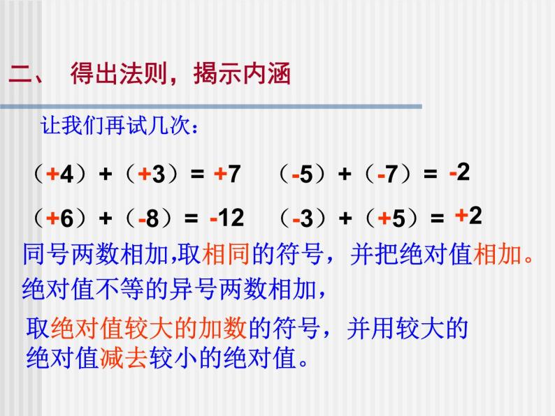 华东师大版数学七年级上册 2.6.1 有理数的加法法则_ 课件08