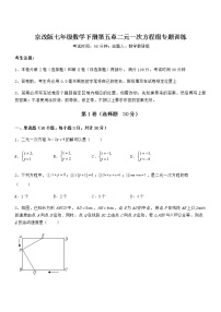 初中数学北京课改版七年级下册第五章  二元一次方程组综合与测试当堂检测题