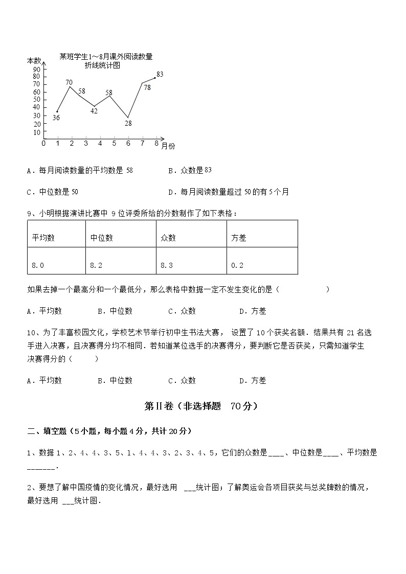 必考点解析京改版七年级数学下册第九章数据的收集与表示必考点解析试题（含详细解析）03