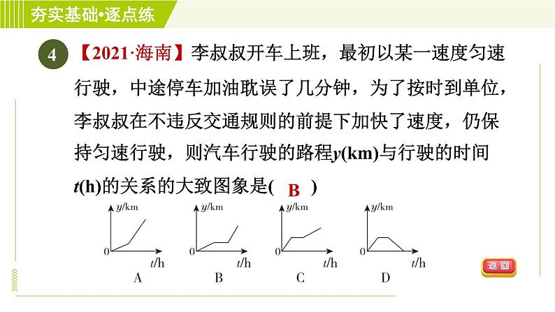 鲁教五四版六年级下册数学 第9章 9.3.2 折线型图象表示变量之间的关系 习题课件第7页