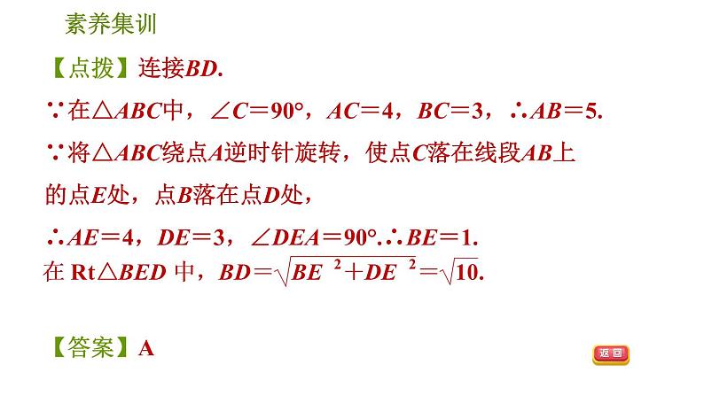 北师版八年级数学上册 第3章 素养集训 2.旋转在解几何题中的八种常用技巧 习题课件06