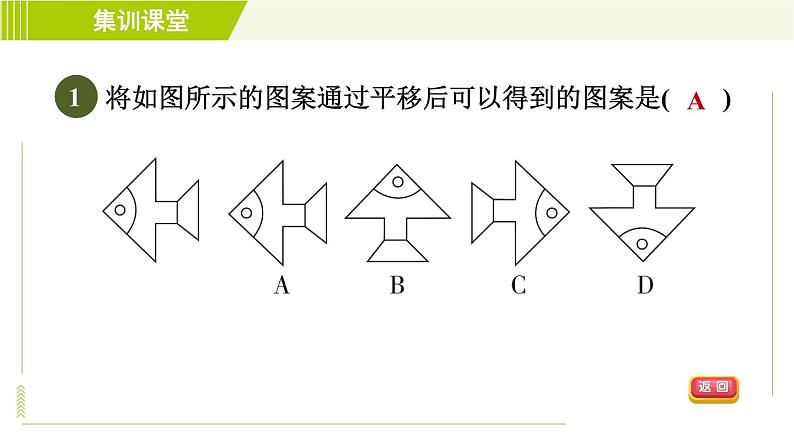 华师版七年级下册数学 第10章 集训课堂 测素质 图形的平移、旋转、中心对称及全等 习题课件04