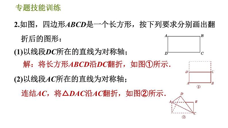 华师版七年级下册数学 第10章 专题技能训练(八) 训练 图形变换的四种作图 习题课件第4页