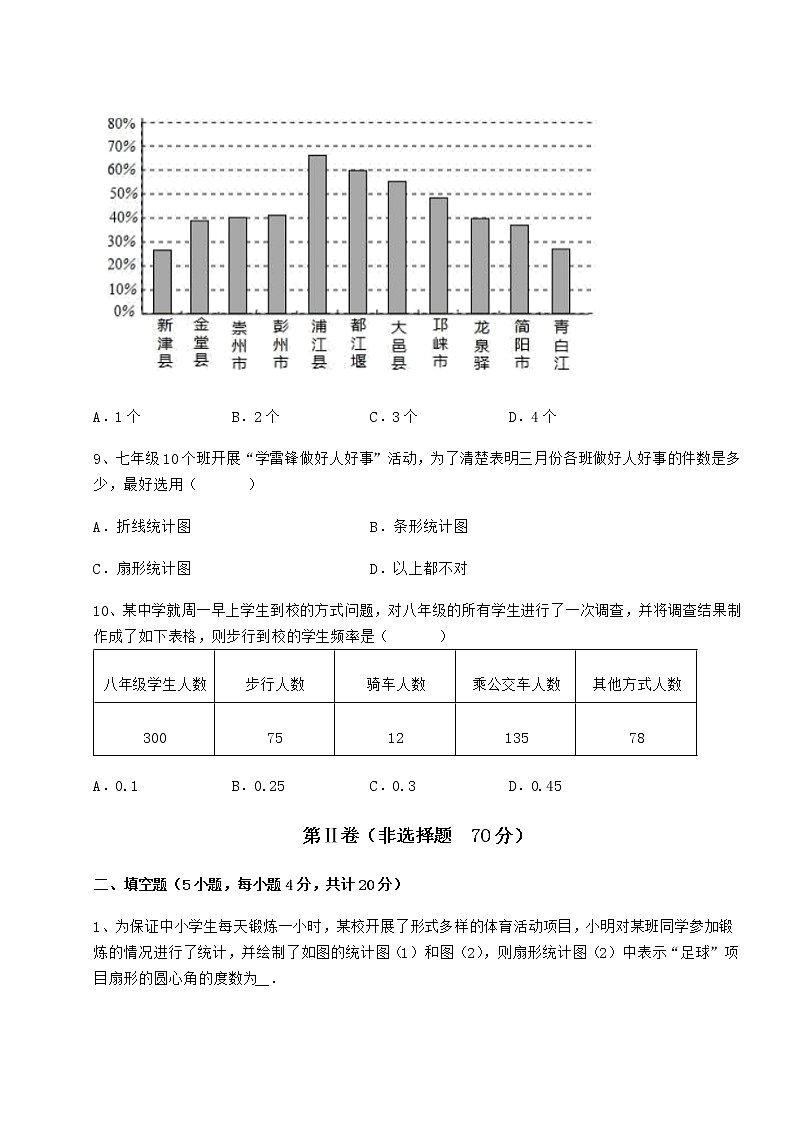 2021-2022学年度强化训练冀教版八年级数学下册第十八章数据的收集与整理同步训练试题(含详解)第3页