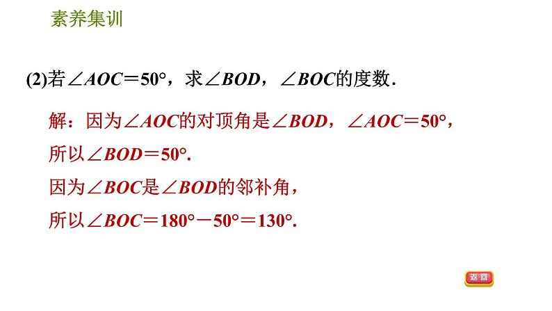 北师版七年级下册数学 第2章 素养集训 1.识别相交线中的几种角 习题课件第5页