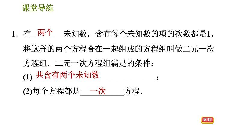 人教版七年级下册数学 第8章 8.1.2 二元一次方程组 习题课件第4页