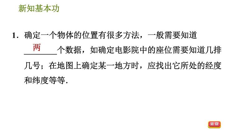 人教版七年级下册数学 第7章 7.1.1 有序数对 习题课件第4页
