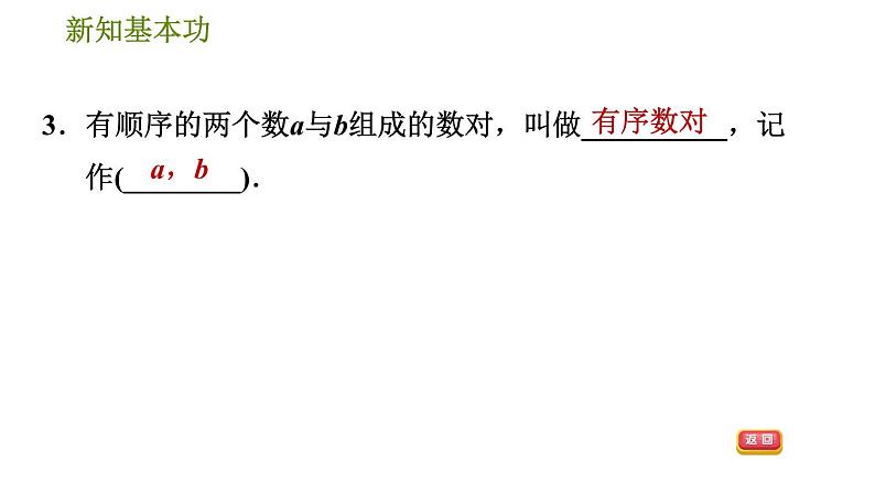 人教版七年级下册数学 第7章 7.1.1 有序数对 习题课件第6页