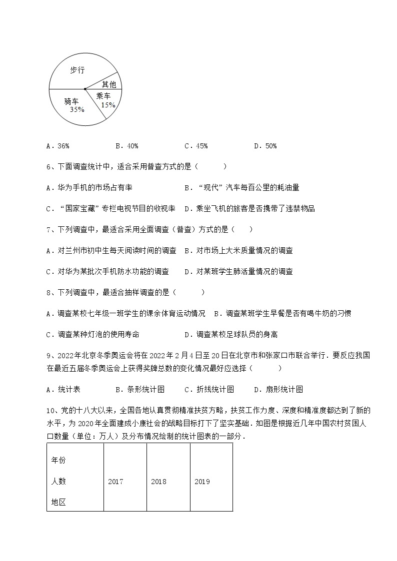 2022年冀教版八年级数学下册第十八章数据的收集与整理同步测评试题（含详细解析）02