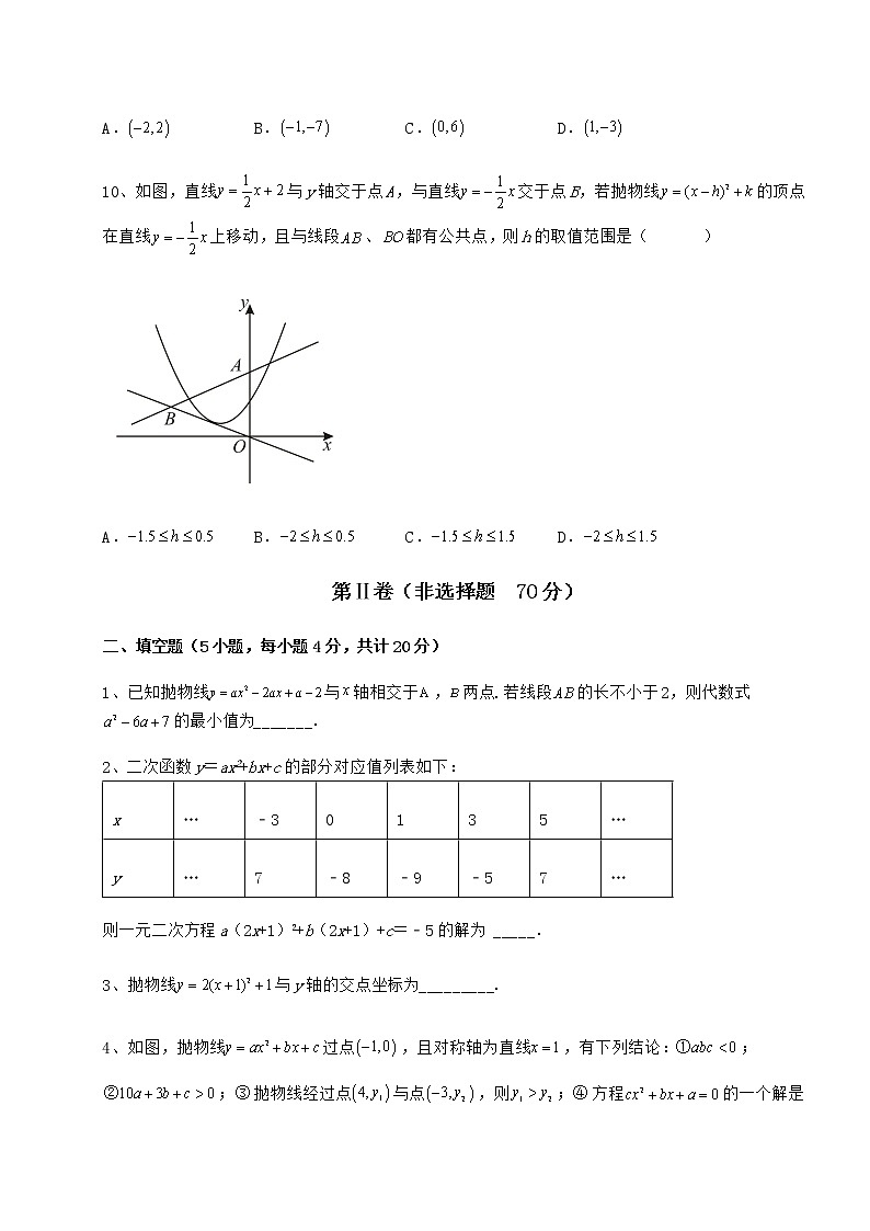 2021-2022学年基础强化冀教版九年级数学下册第三十章二次函数专题攻克练习题(无超纲)第3页