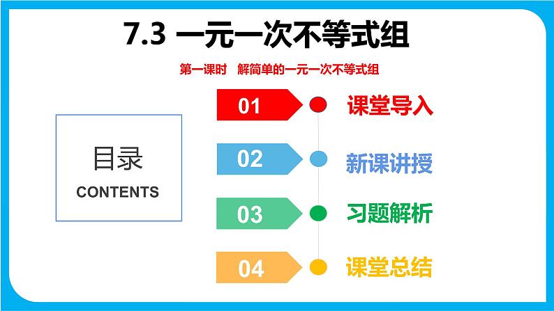 7.3 一元一次不等式组 第一课时 解简单的一元一次不等式组(课件)-2021-2022学年七年级数学沪科版下册第1页