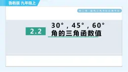 鲁教五四版九年级上册数学 第2章 2.2 30°，45°，60°角的三角函数值 习题课件