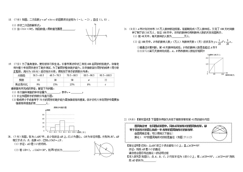 吉林省长春市北师大附属学校2021-2022学年九年级上学期期末考试数学试题第2页