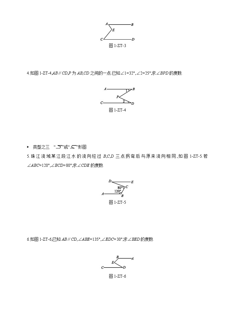 人教版七年级下册第5章《相交线与平行线》章末专题复习:平行线中的“拐点”问题 专题训练(含答案) 第2页