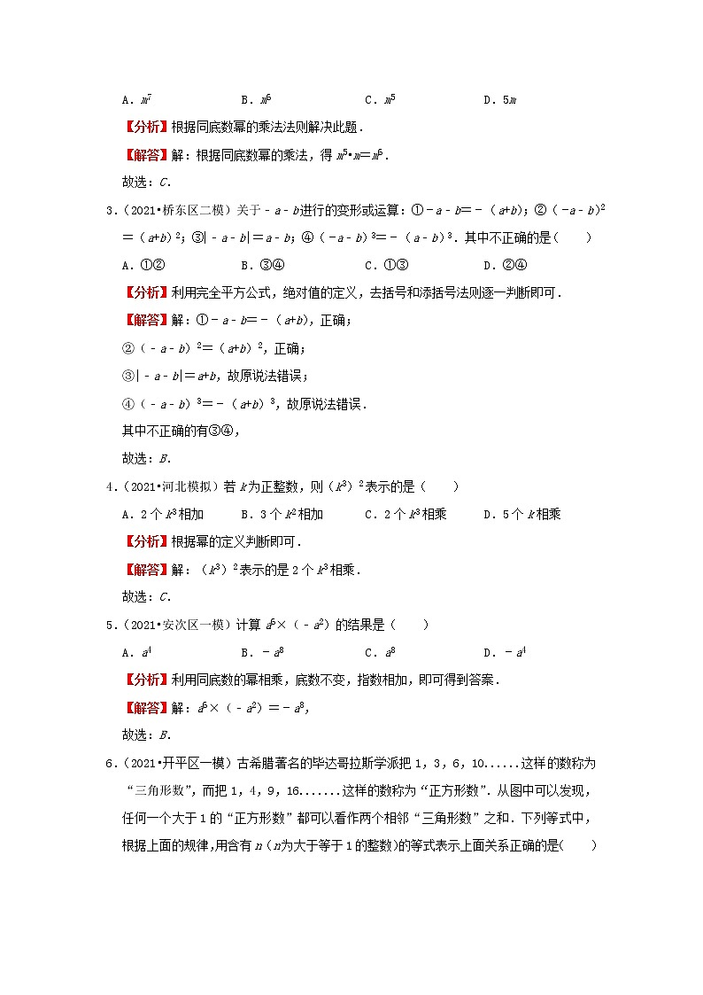 考点02 整式与因式分解(解析版)-2022年数学中考一轮复习考点透析(冀教版) 试卷03