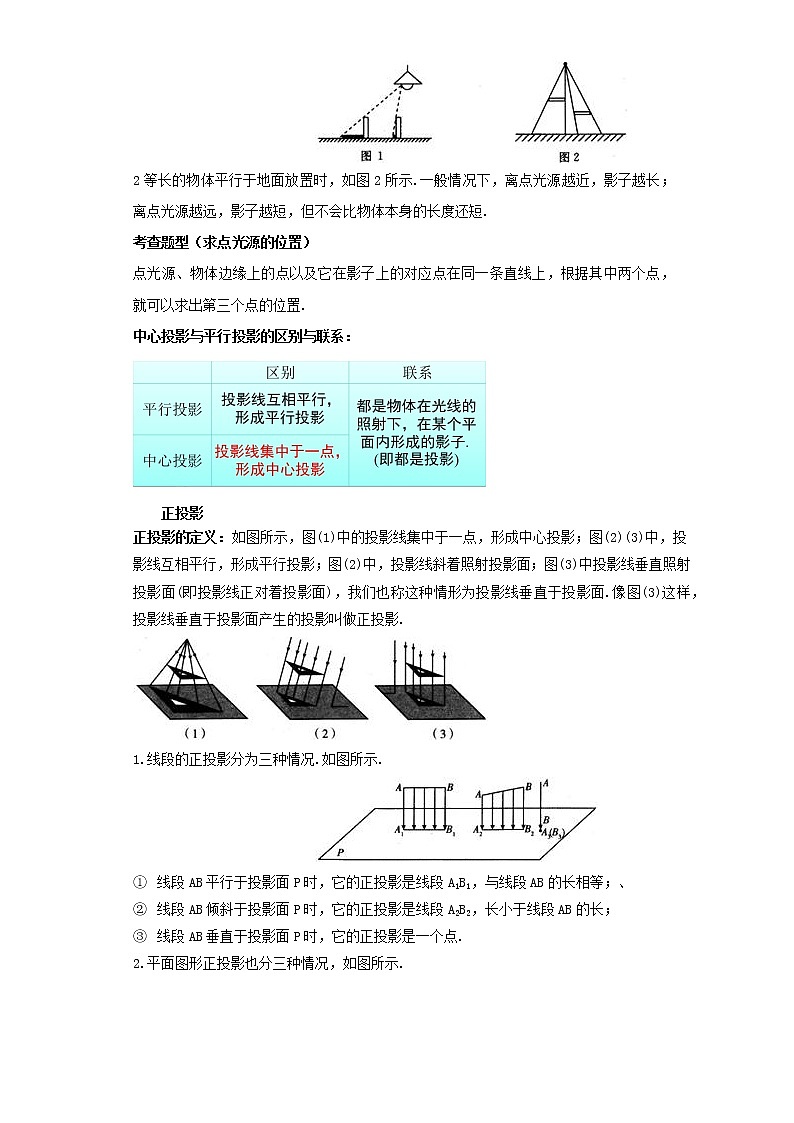 考点25投影与视图(解析版)-2022年数学中考一轮复习考点透析(北京版) 试卷02