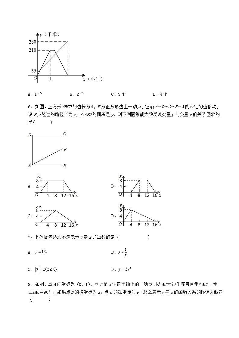难点解析冀教版八年级数学下册第二十章函数难点解析练习题(无超纲)第3页