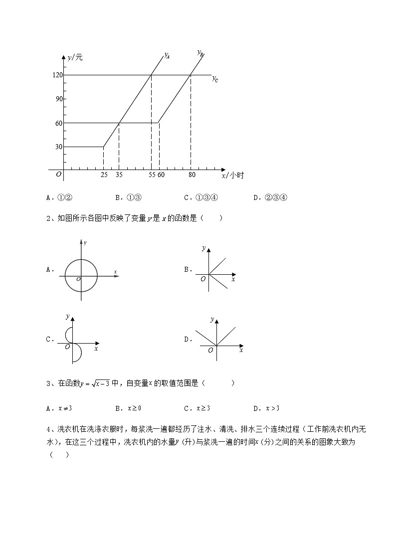 2021-2022学年度强化训练冀教版八年级数学下册第二十章函数专题攻克练习题(无超纲)第2页