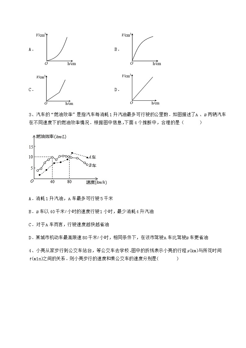 2021-2022学年基础强化冀教版八年级数学下册第二十章函数专题测评试题(含解析)第2页
