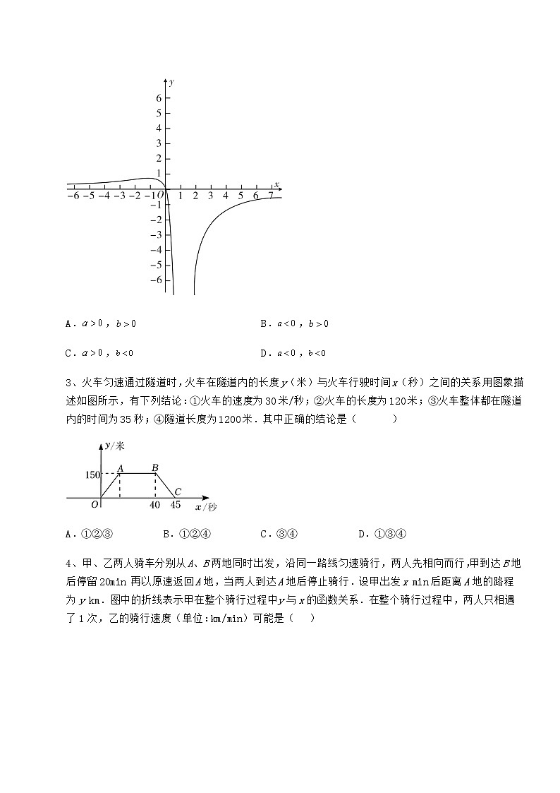 2021-2022學(xué)年度強(qiáng)化訓(xùn)練冀教版八年級(jí)數(shù)學(xué)下冊(cè)第二十章函數(shù)定向練習(xí)試卷（精選含詳解）第2頁(yè)