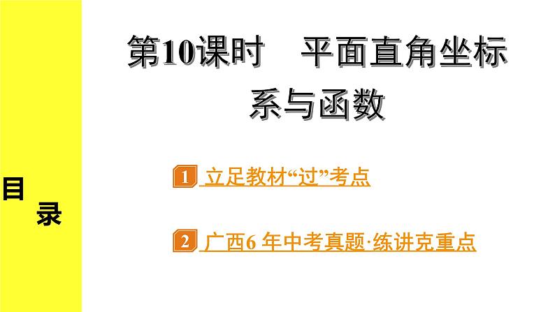 1.第10课时 平面直角坐标系与函数第1页