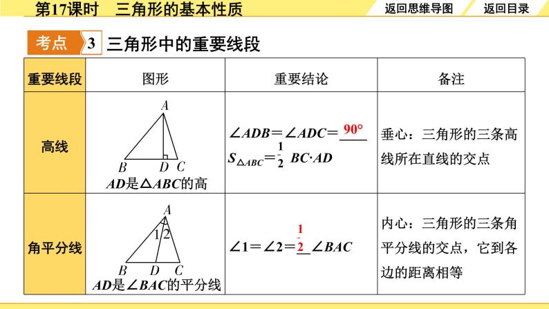人教版中考数学4.第四单元  三角形 2.第17课时  三角形的基本性质 PPT课件+练习08