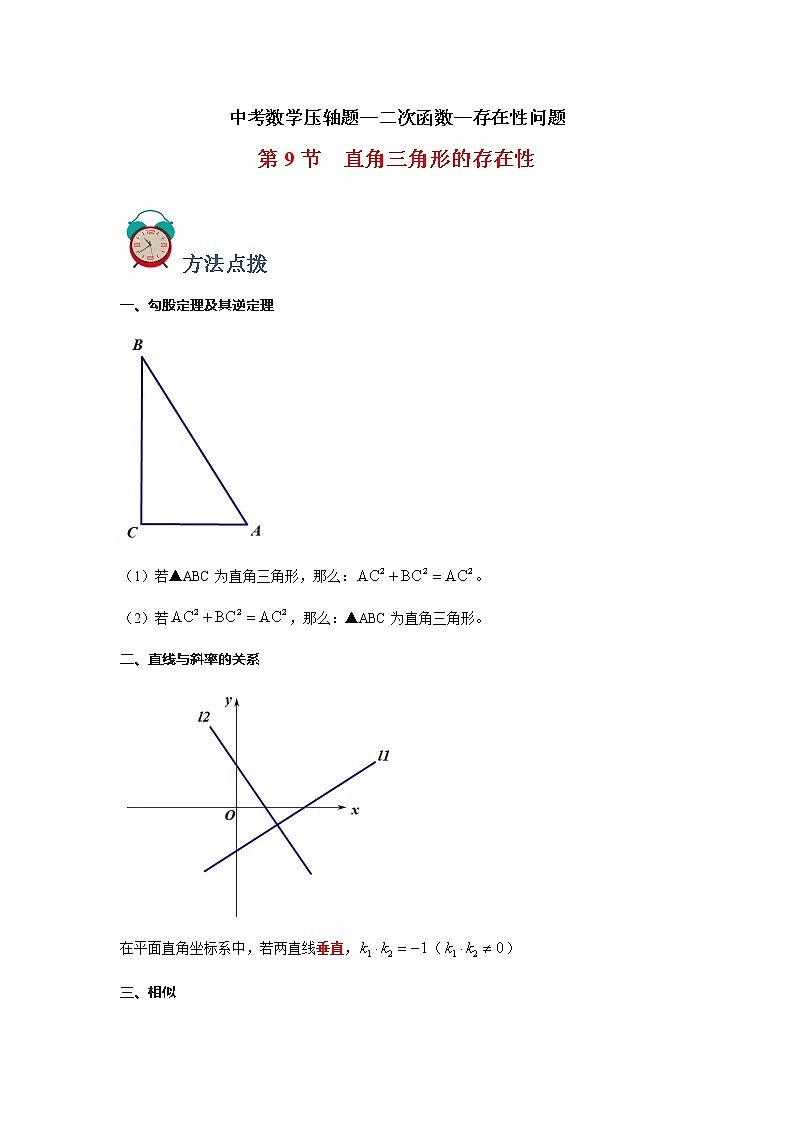 专题09 存在性-直角三角形(解析版)第1页
