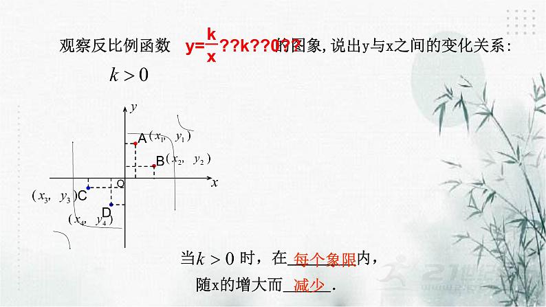 浙教版八年级下数学6.2反比例函数的图象和性质(2)课件第3页