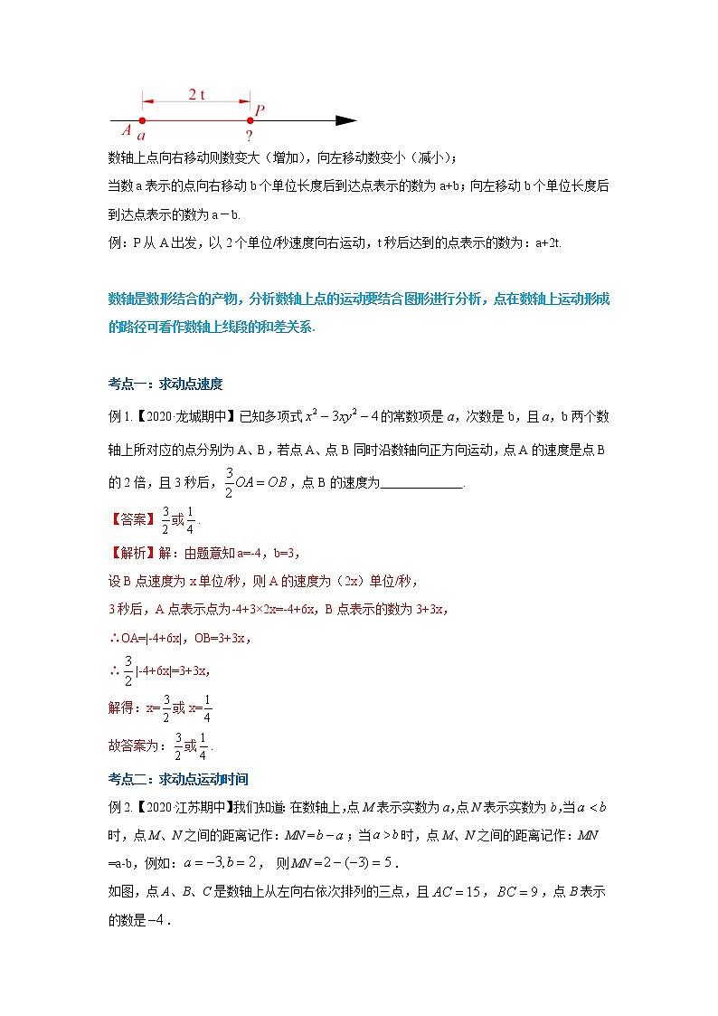 专题01 掌握三大技能,轻松解答数轴动态问题 2022年七年级数学寒假辅导讲义(人教版)02