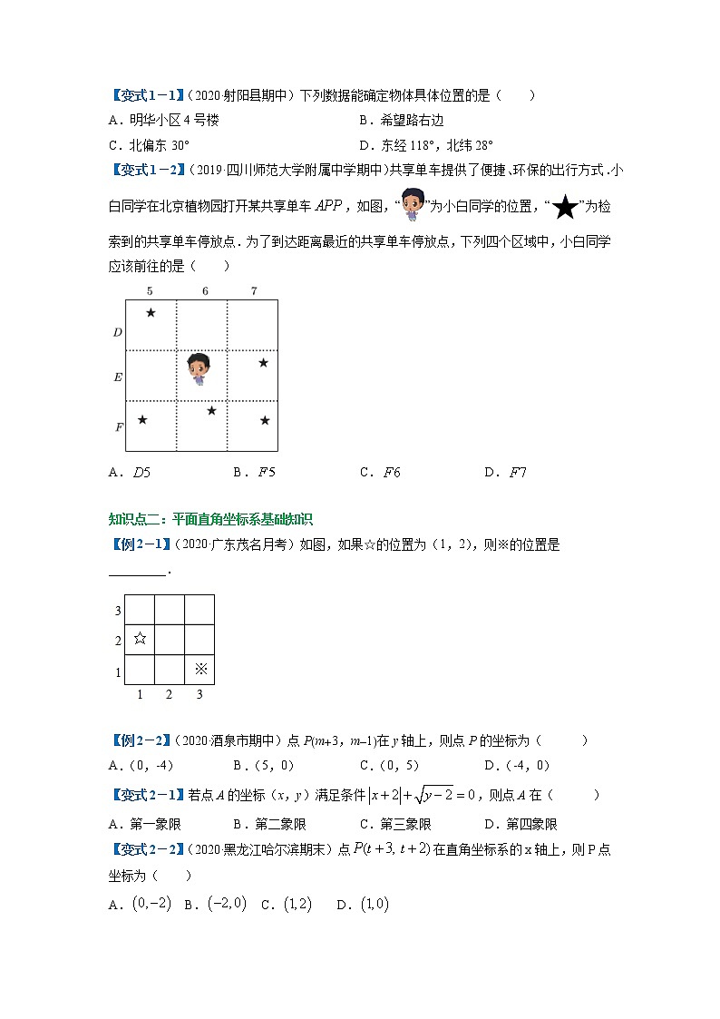 专题08 平面直角坐标系知识大视野(原卷版)第2页