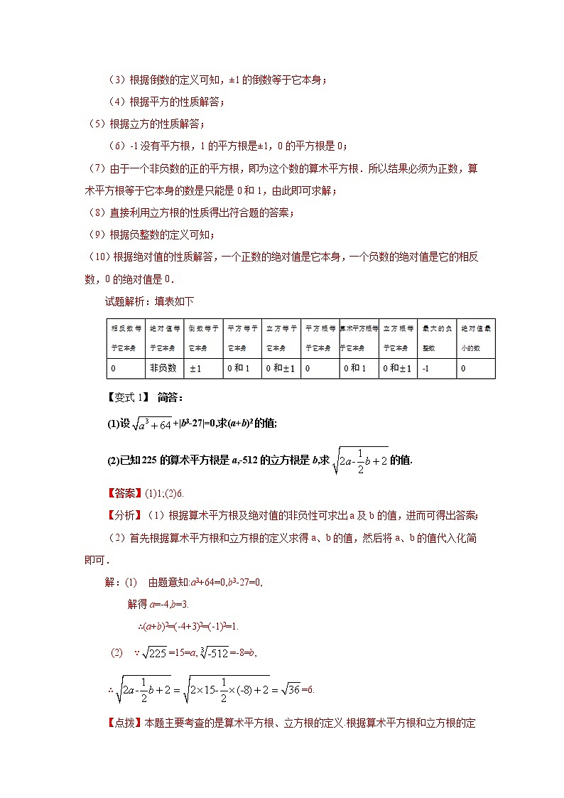 2021-2022学年七年级数学下册基础知识专项讲练(人教版)6.2立方根(知识讲解)学案02