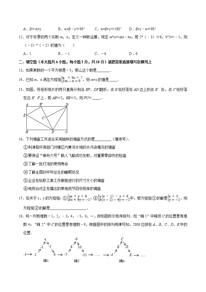 专题3.5期末全真模拟卷05(拔高卷)-2021-2022学年七年级数学下学期期末考试高分直通车(原卷版)【人教版】第3页