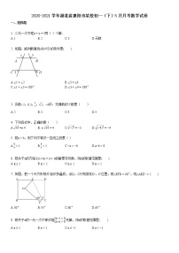 2020-2021学年湖北省襄阳市某校初一（下）5月月考数学试卷