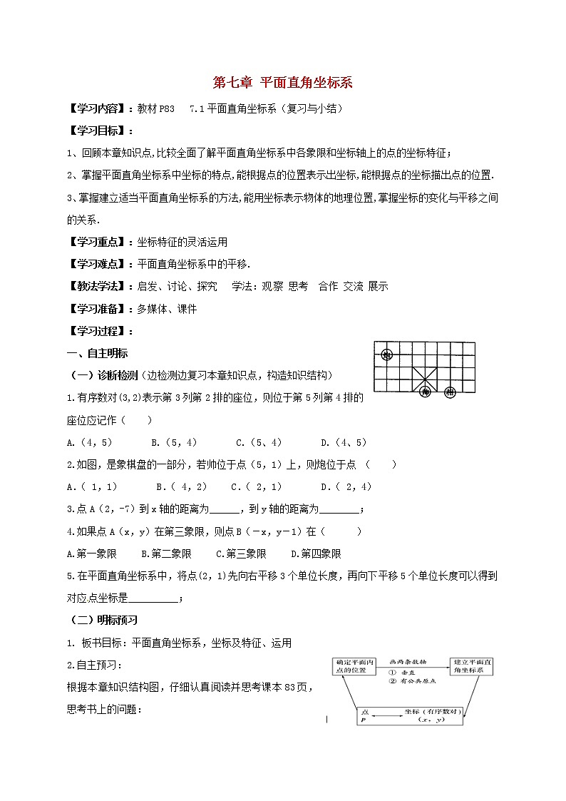 (学案)人教版七年级下册:第七章 小结与复习第1页