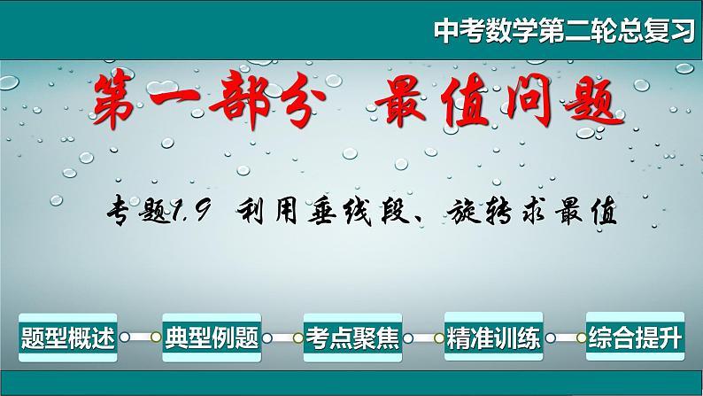 全国通用中考数学第二轮总复习课件专题1.9 最值问题-利用垂线段、旋转求最值01