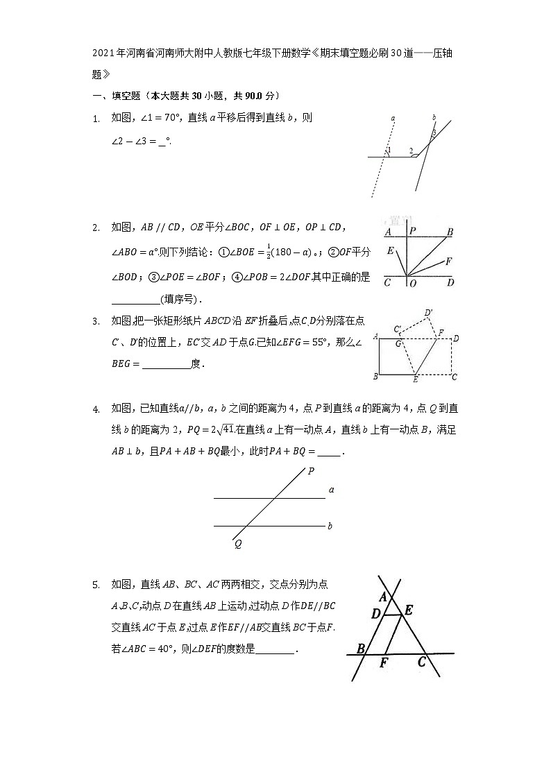 《期末填空题必刷30道——压轴题》2021-2022学年河南省河南师大附中人教版七年级下册数学第1页