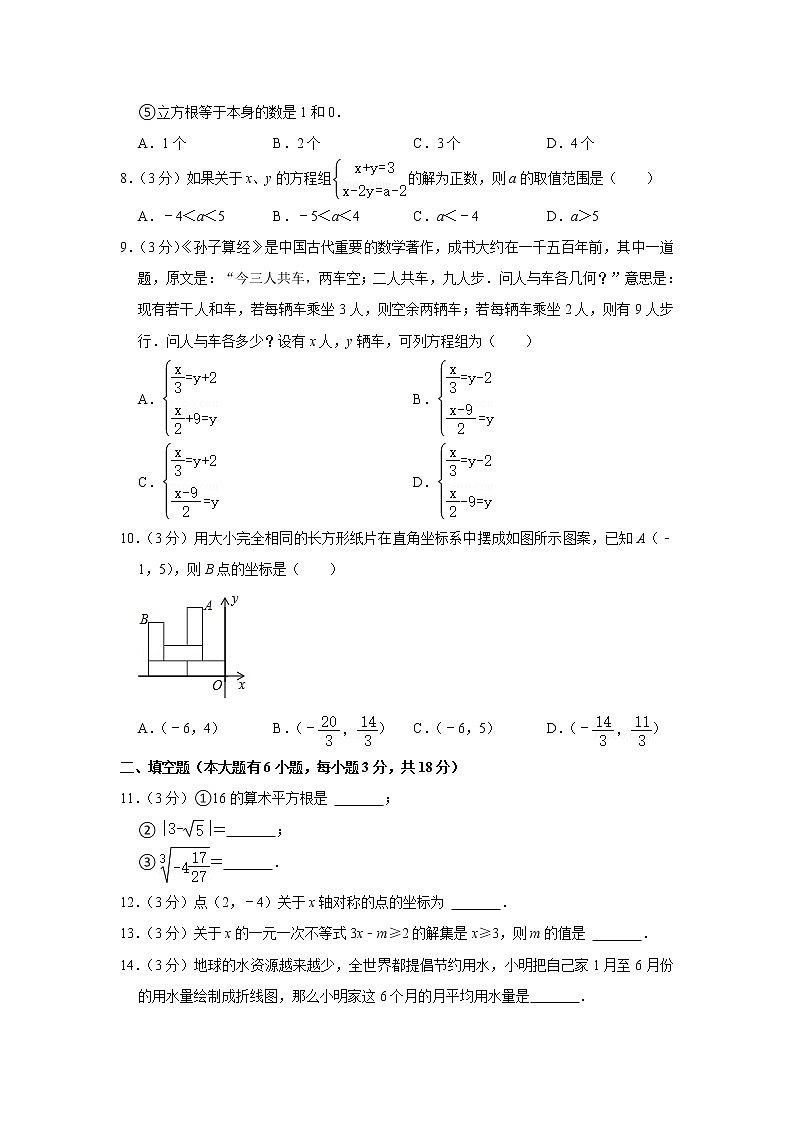 2021年湖北省武汉市蔡甸区七年级(下)期末数学试卷(有答案)02
