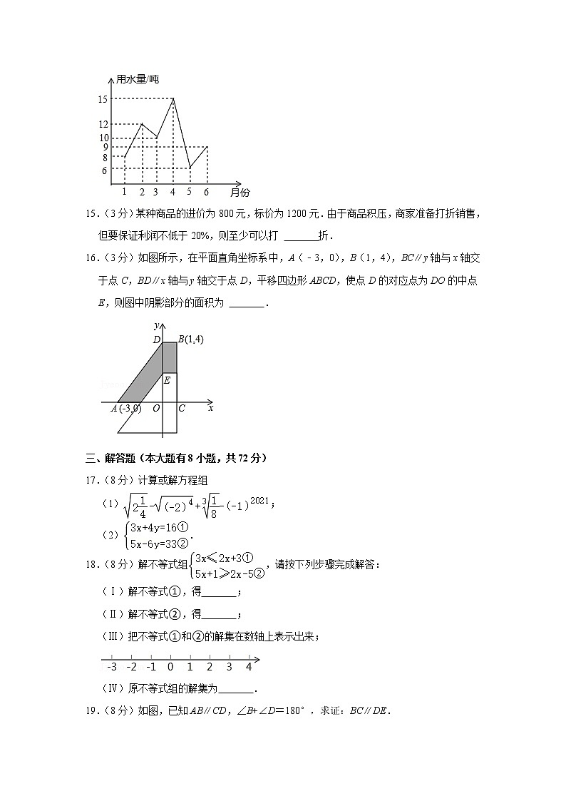 2021年湖北省武汉市蔡甸区七年级(下)期末数学试卷(有答案)03