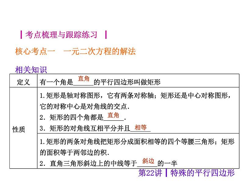 中考数学二轮复习课件----(安徽):第22讲 特殊的平行四边形(沪科版)第2页