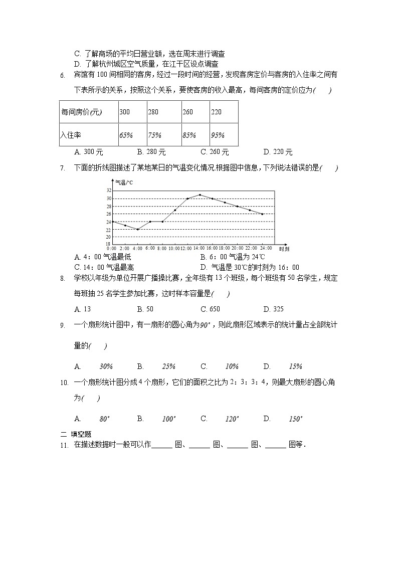 人教数学七下 第十章 数据的收集、整理与描述周周测7(全章)(含答案)02
