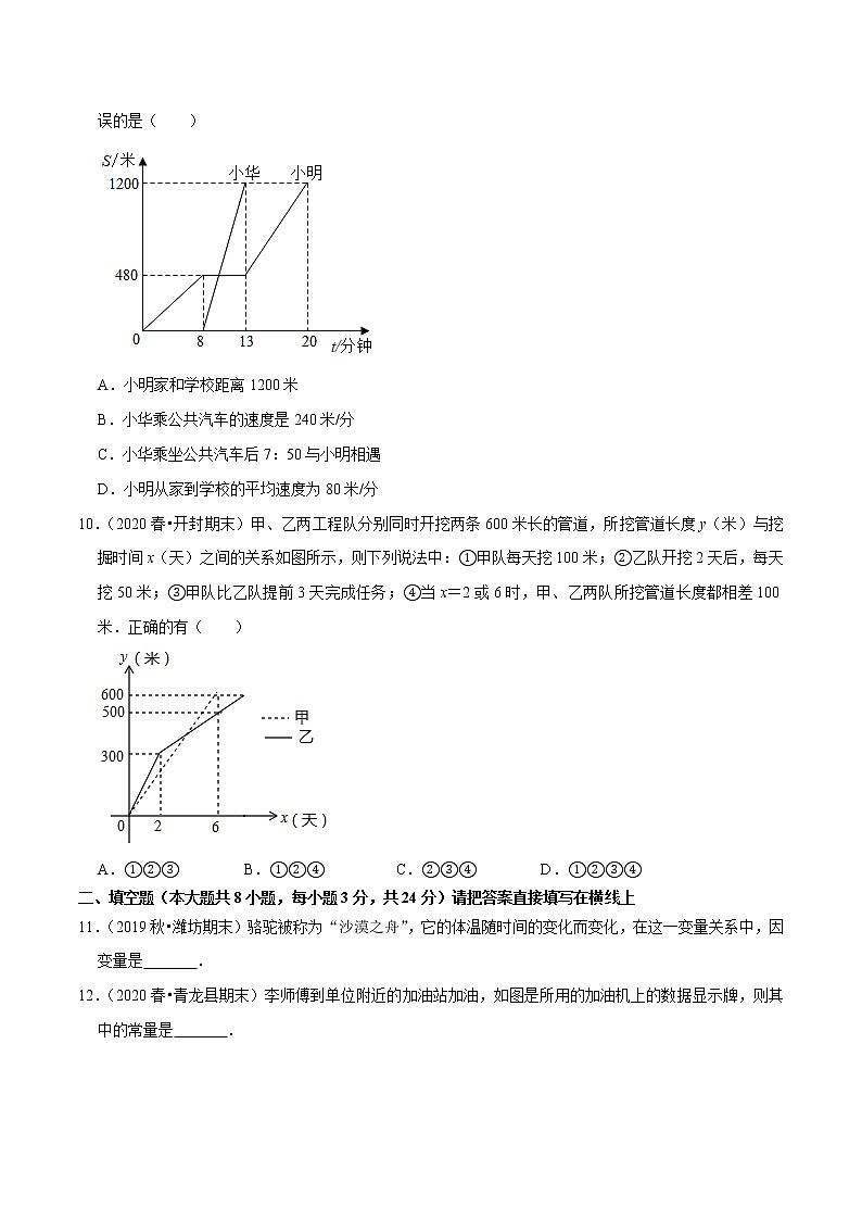 专题2.3变量之间的关系学习质量检测卷(A卷)-2021-2022学年七年级数学下学期期中考试高分直通车【北师大版】03