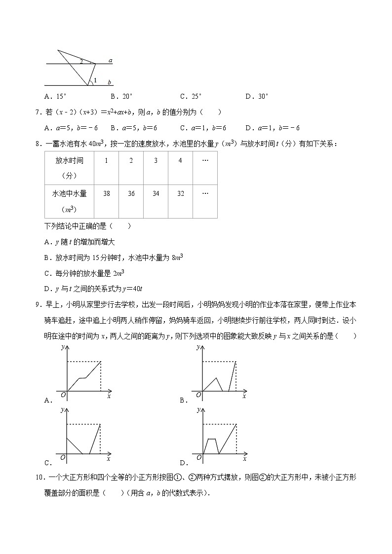 专题3.6期中全真模拟卷06-2021-2022学年七年级数学下学期期中考试高分直通车(原卷版)【北师大版】第2页