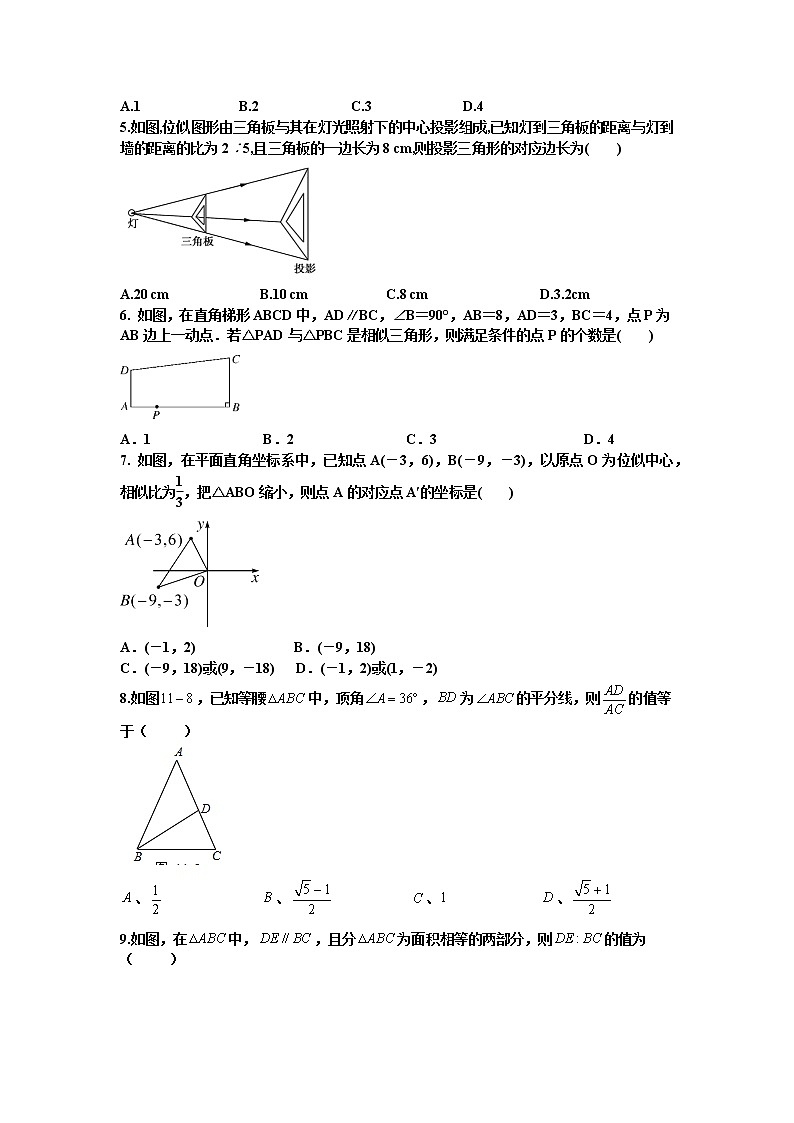 2021年九年级中考数学考点专题训练——专题五十八:图形的相似(含答案)第2页