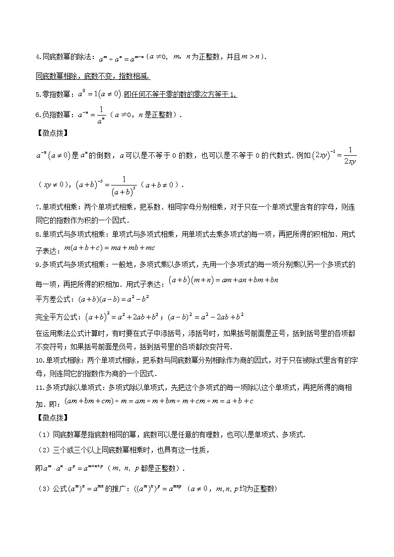 (全国通用)2022年中考数学命题点及重难题型分类突破练 第二讲 整式及其运算(解析版)第3页