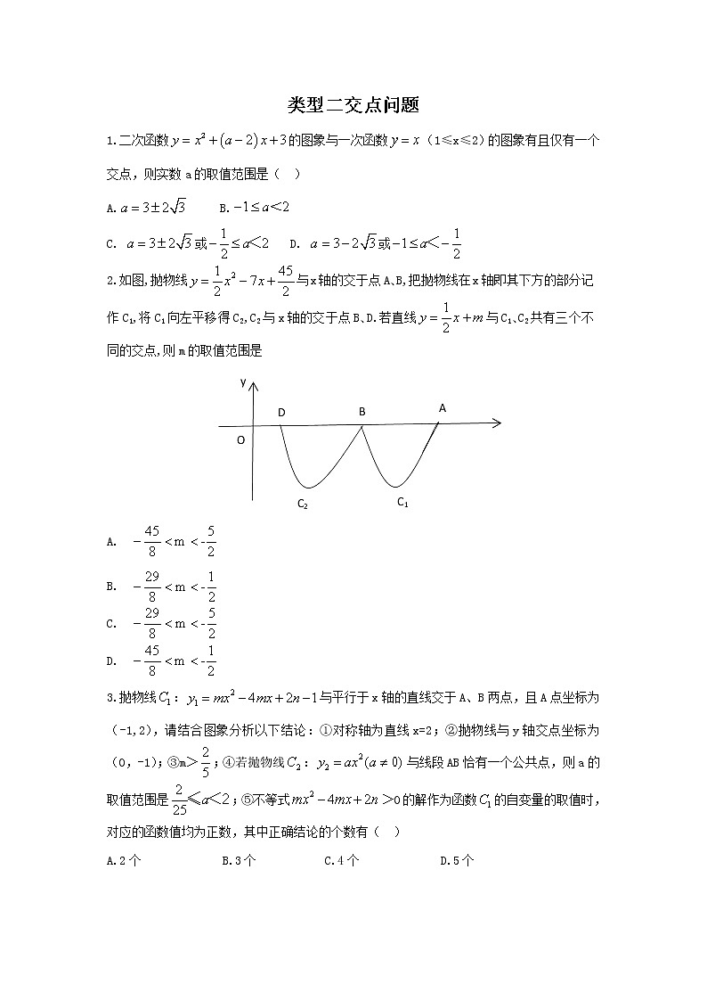 (全国通用)2022年中考数学命题点及重难题型分类突破练 类型二 交点问题(原卷版+解析版)01