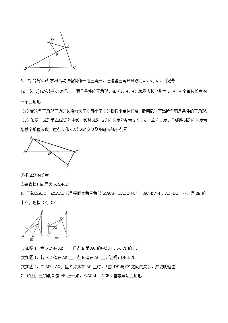 第12章 全等三角形 12.2 全等三角形的判定(简答题专练)-2021-2022学年八年级上册数学把关题分类专练(人教版)02