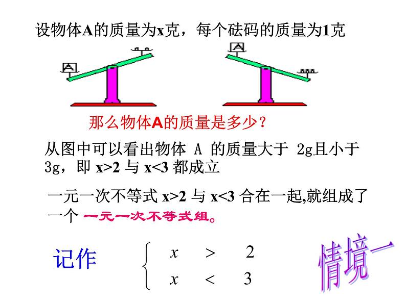 北师大版八年级数学下册 2.6 一元一次不等式组(1)(课件)第2页
