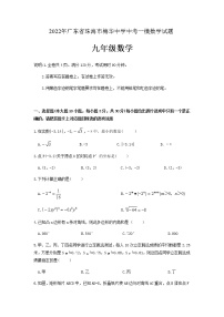 2022年广东省珠海市梅华中学中考一模数学试题（含答案）