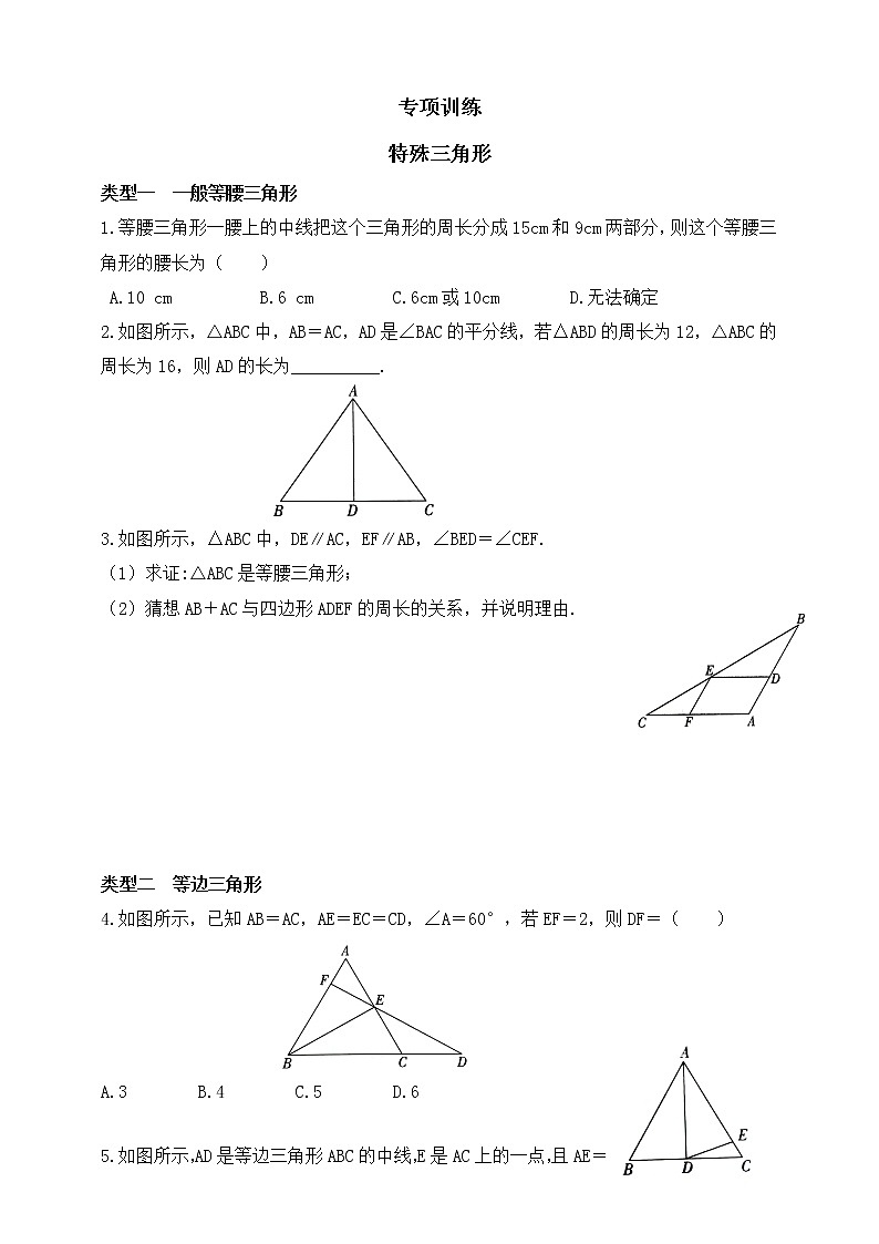 第十章 三角形的有关证明专项训练 特殊三角形同步练习(含答案)第1页