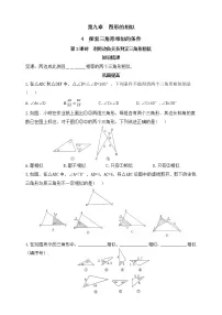 数学八年级下册第九章 图形的相似4 探索三角形相似的条件综合训练题